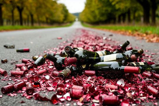 Под Ставрополем перевернулся грузовик с грузинским вином Под Ставрополем перевернулся грузовик с грузинским вином