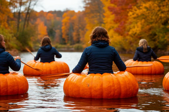 В Орегоне прошла гонка в гигантских тыквах В Орегоне прошла гонка в гигантских тыквах