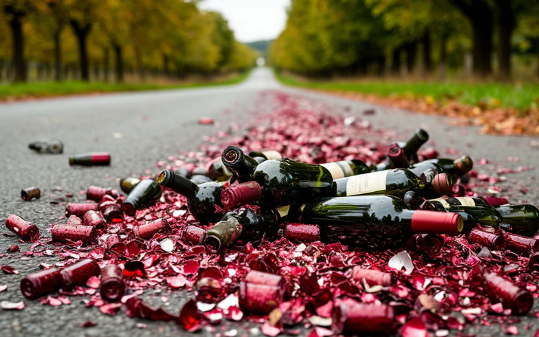 Под Ставрополем перевернулся грузовик с грузинским вином