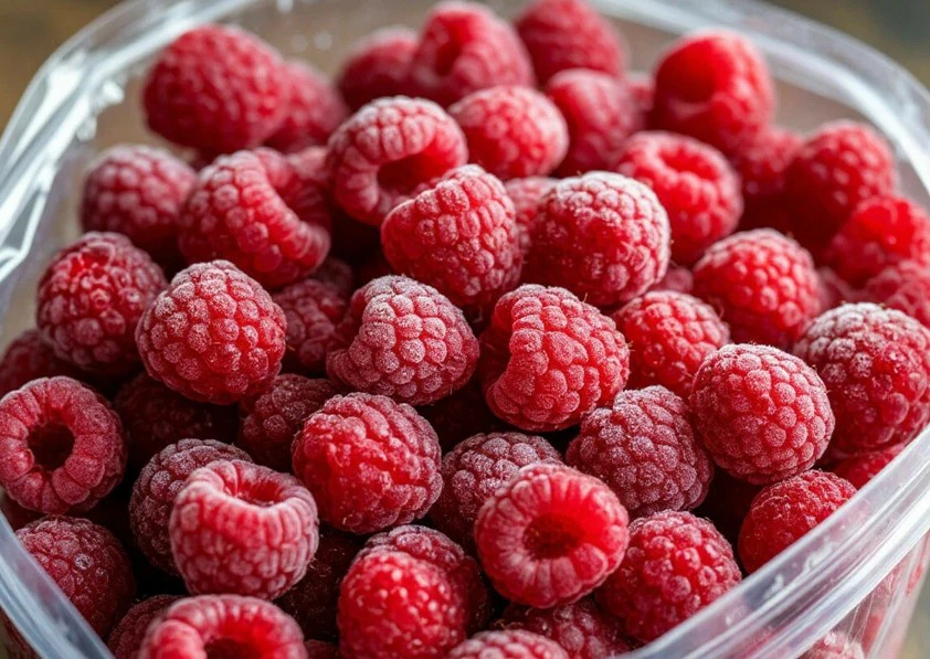 Сложенная для дальнейшего замораживания в зип-пакет малина / Источник: shedevrum.ai